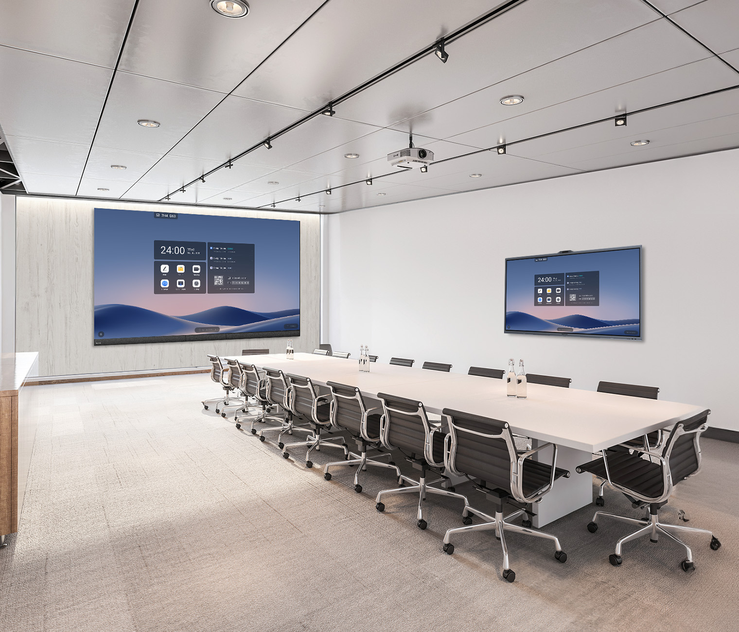 MAXHUB XBoard V7 displays installed in a large conference room