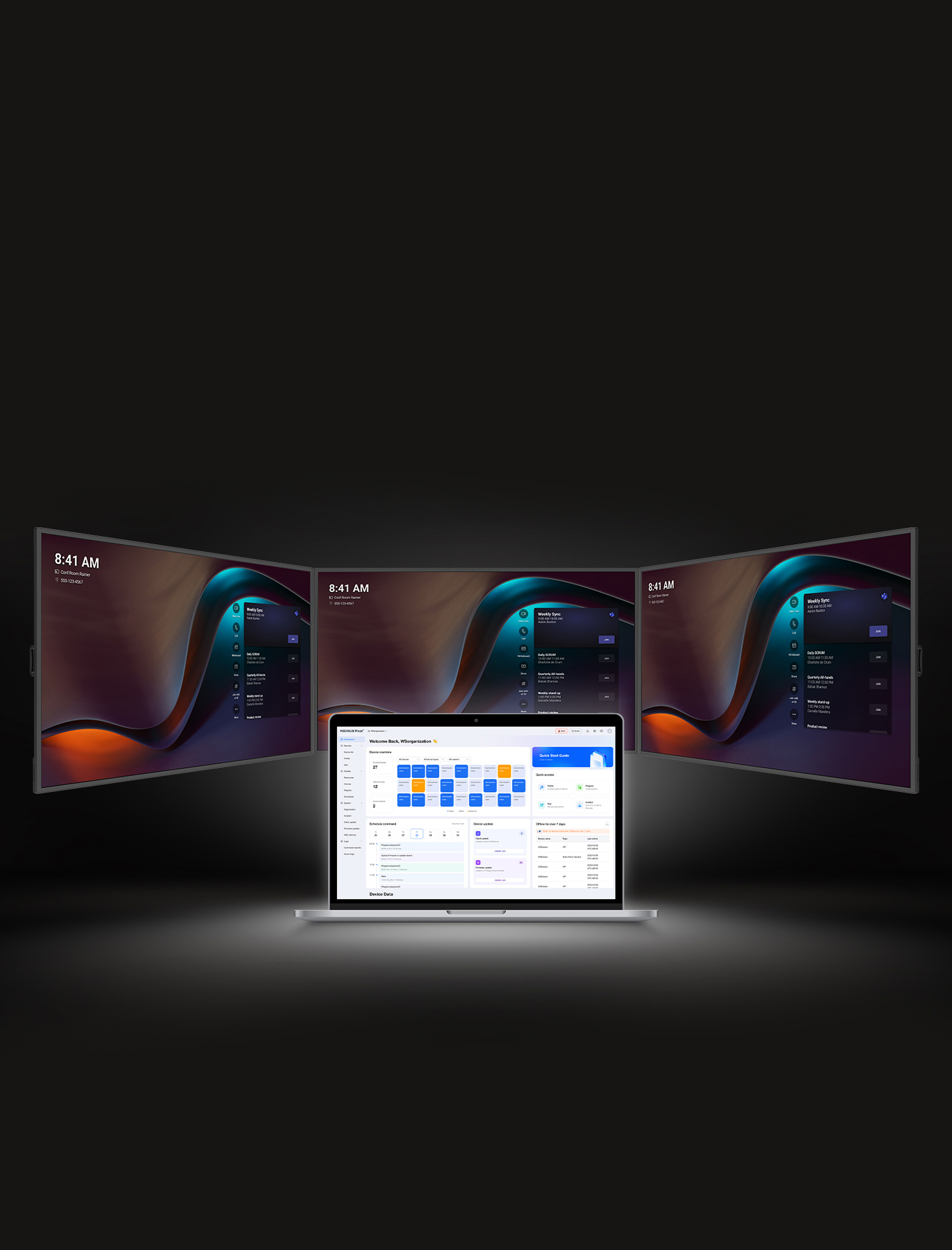 MAXHUB Pivot centralised device management platform for multiple displays