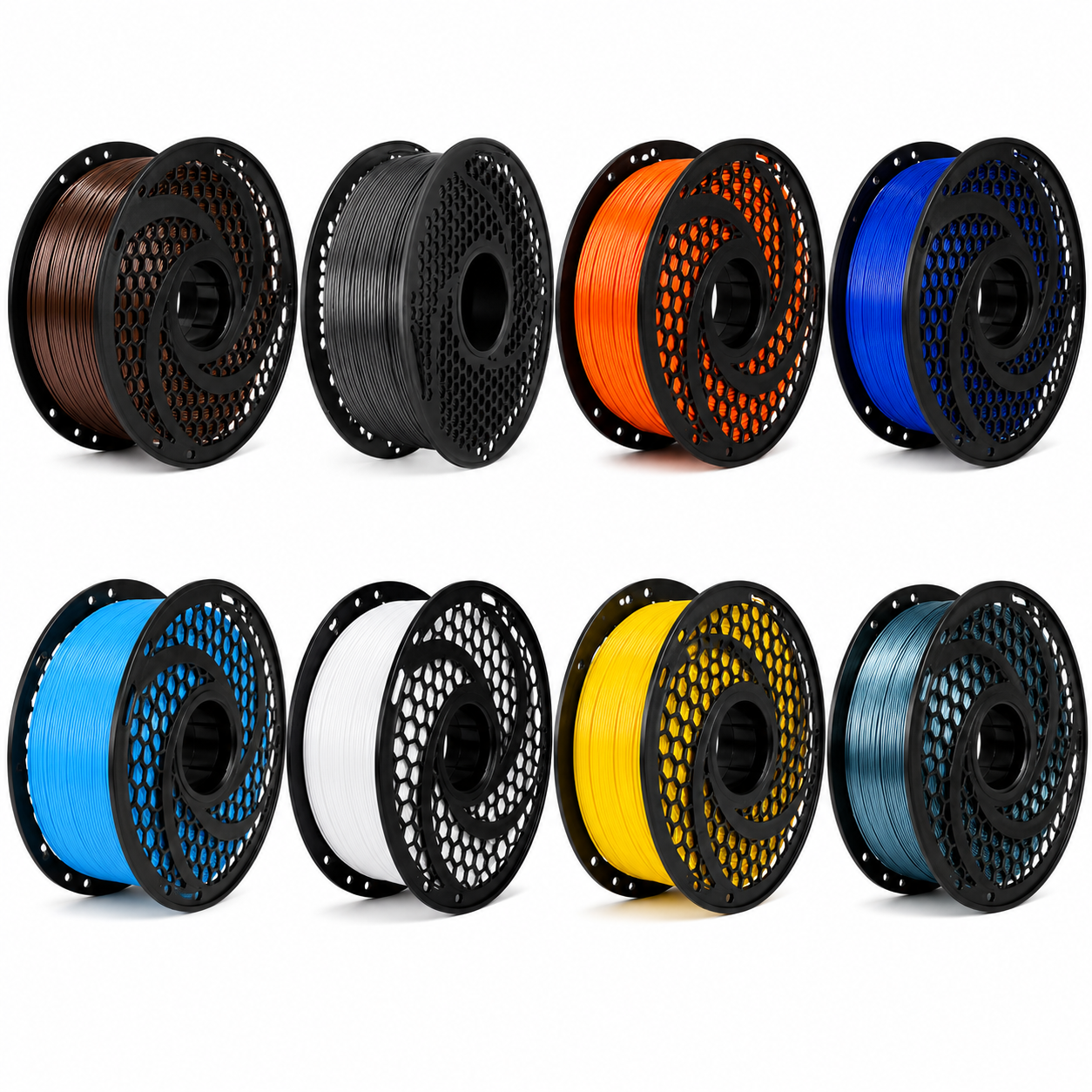 SAF Silk PLA Plus 3D printer filament in multiple colours