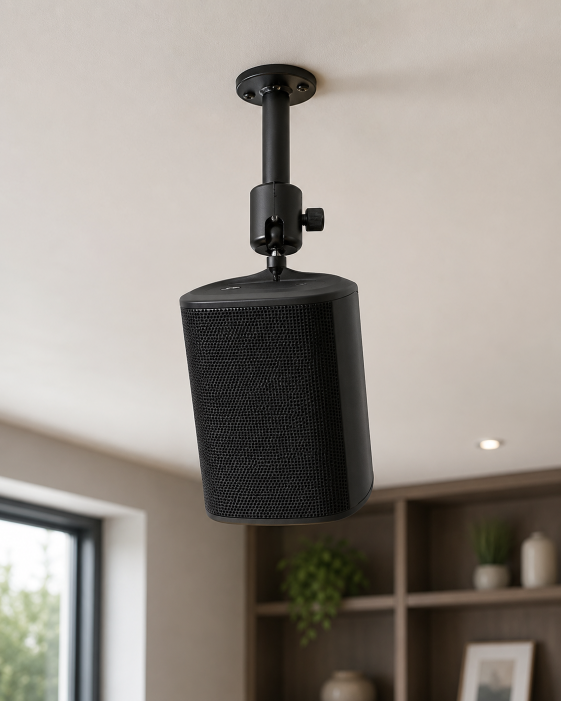 UniFlex Mini bracket installed with compact speaker