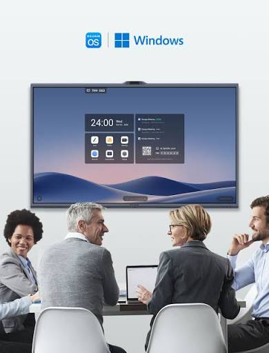MAXHUB XBoard V7 interactive display used for a business meeting